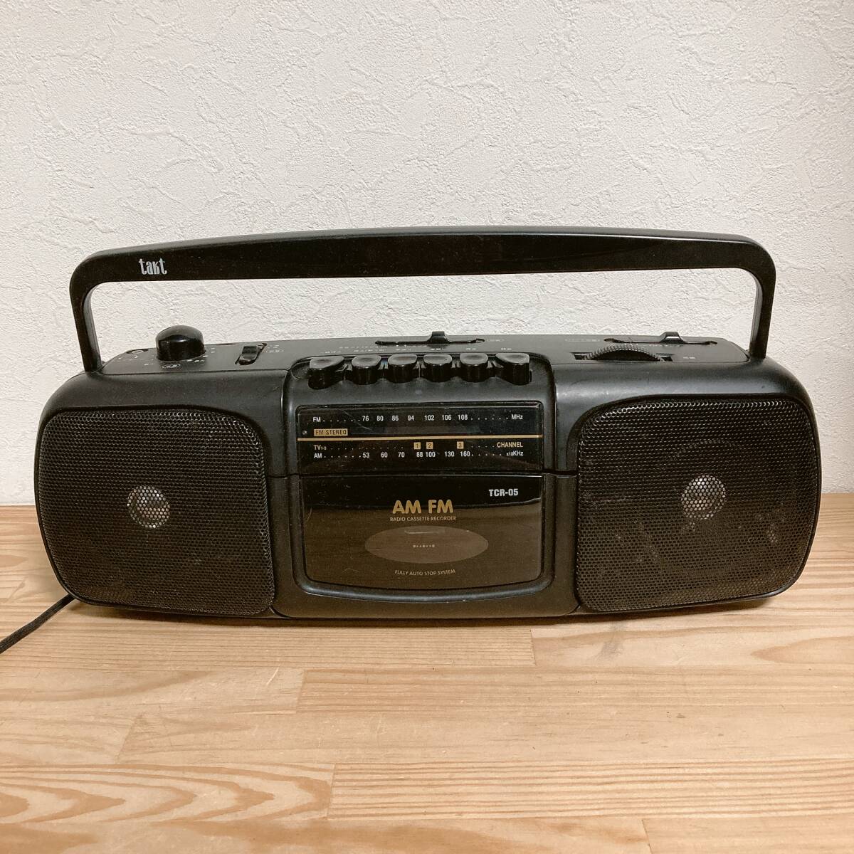 【中古】takt タクト TCR-05 ラジカセ FM AM ラジオ カセット 黒 通電確認済 現状品 ブラック ジャンク★A2509-0048拍卖