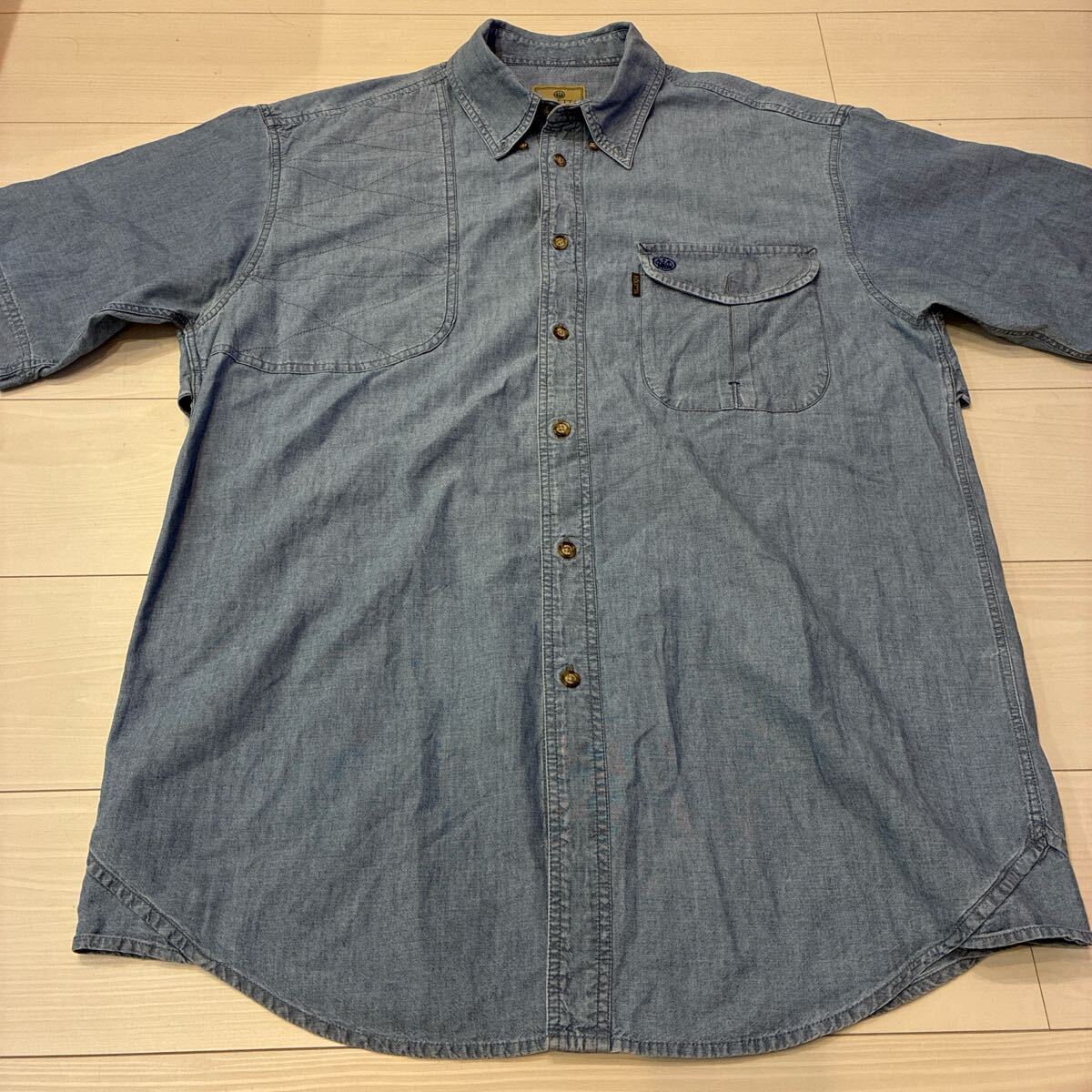 ヴィンテージ デニムシャツ ダンガリー ハンティングジャケット ブルー ライトブルー 半袖シャツ アメカジ ストリート 拍卖