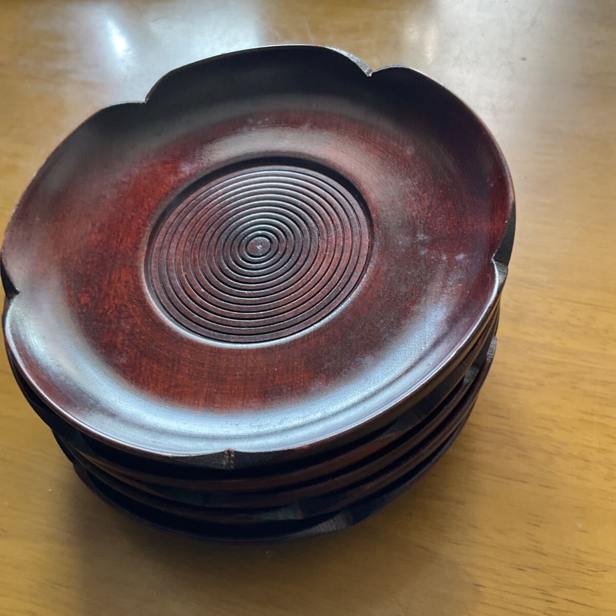 茶托 天然木 木製 茶器 和食器 茶道具 5客揃拍卖