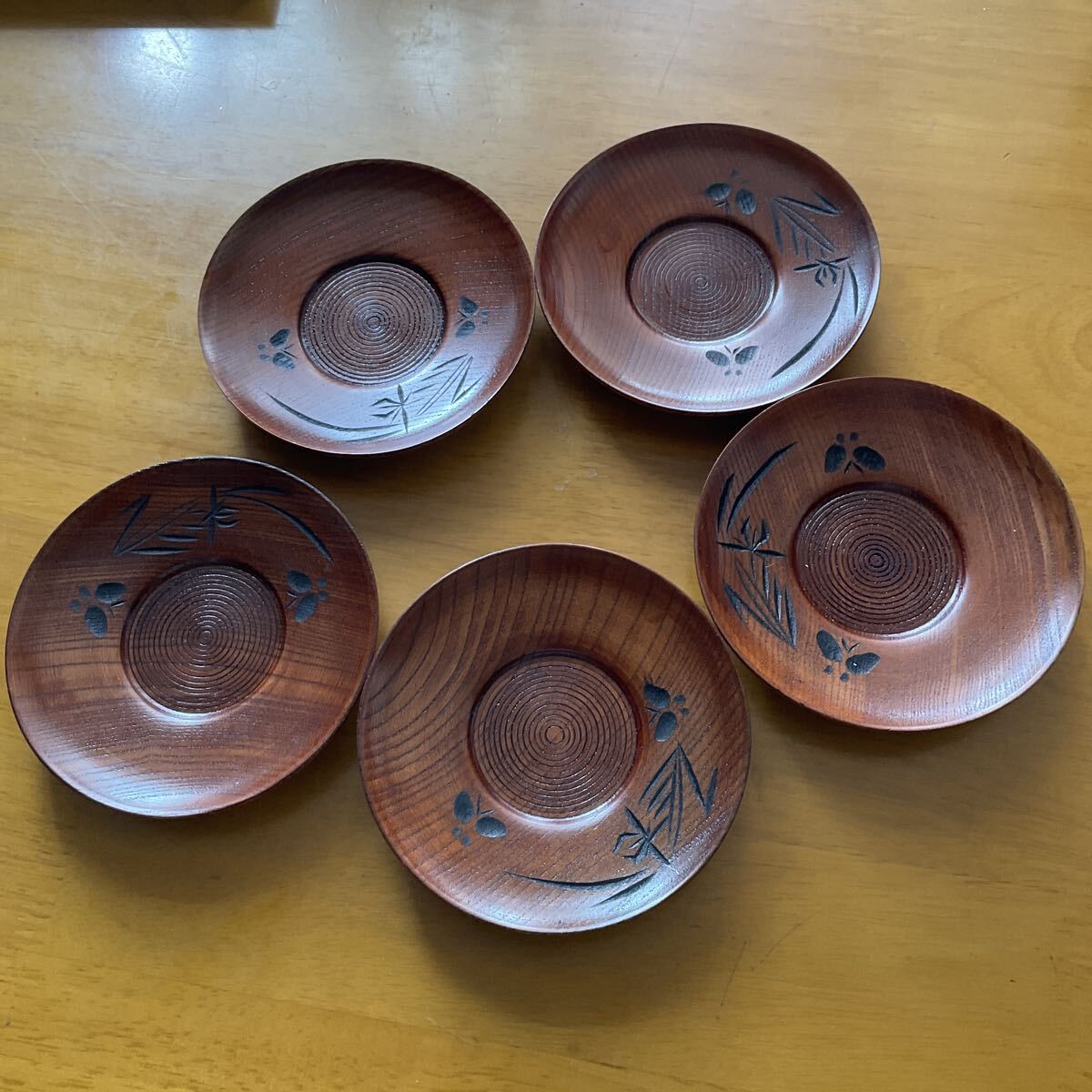 茶托 天然木 木製 茶器 和食器 茶道具 5枚拍卖