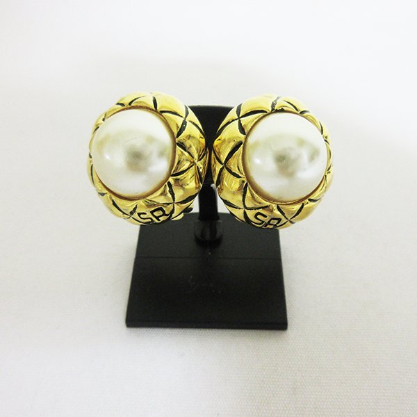 *SONIA RYKIEL ソニアリキエル イヤリング アクセサリー フェイク パール ヴィンテージ ゴールド*送料込拍卖