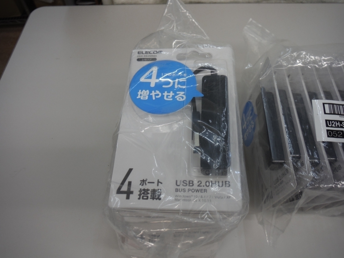 ○BEi ELECOM エレコム USB2.0 4Port ハブ U2H-SN4NBBK 10個セット 未使用 鳥取県 引取歓迎拍卖