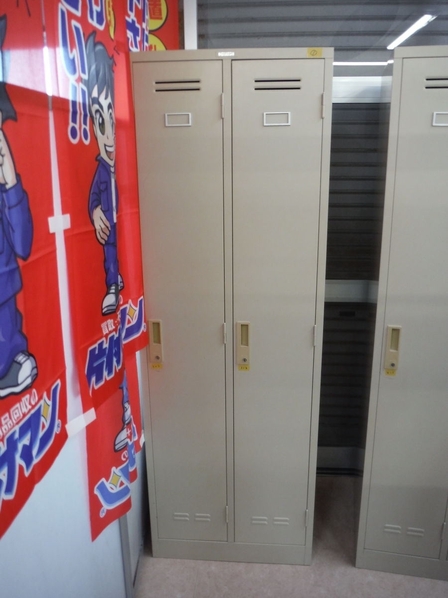 ○BEi LION ライオン事務機 2人用スチールロッカー 610x510x1800 中古 ① 鳥取県 引取限定拍卖