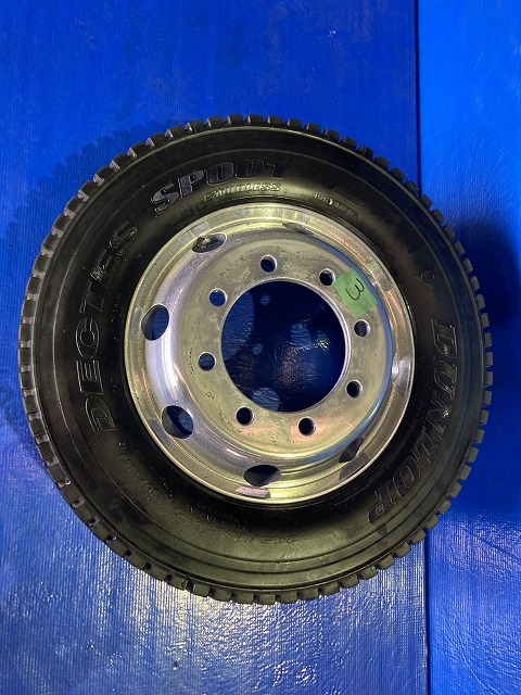 ★送料無料★3 スタッドレス 245/70R19.5 DUNLOP SP001 2019年製 4軸低床 ISO アルコア アルミ 19.5×6.75 8穴拍卖