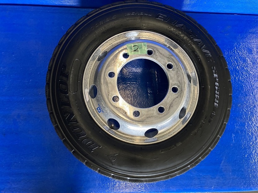 ★送料無料★2 オールシーズンタイヤ 245/70R19.5 DUNLOP SP688 2019年製 4軸低床 ISO アルコア アルミ 19.5×6.75 8穴拍卖