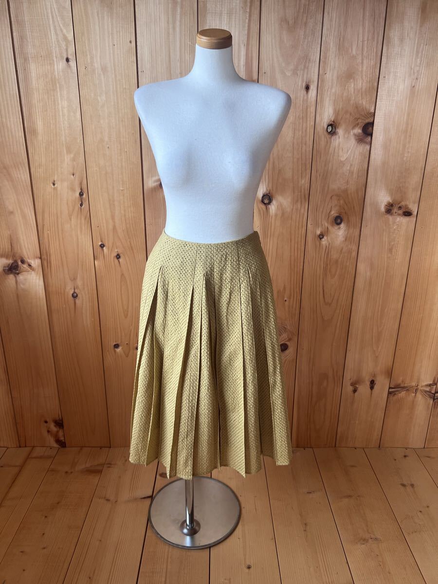 シビラ/Sybilla/スカート/ギャザー/イエロー/M/コットン/タグ付き/日本製/美シルエット/美品良品拍卖