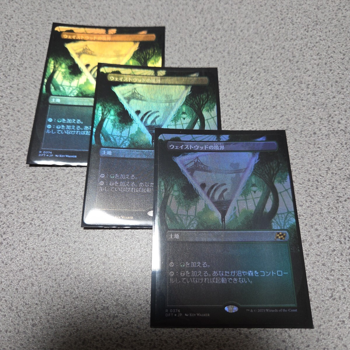 MTG DFT ウェイストウッドの境界 日本語foil 三枚セット ボーダーレス 即決拍卖