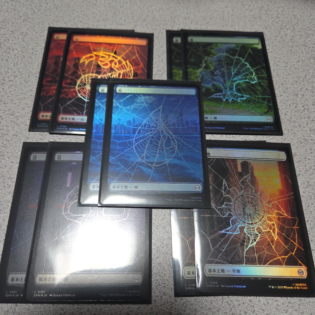 MTG SPM 基本土地 日本語foil 各2枚 10枚セット ボーダーレス 島 沼 山 森 平地 Spider Man スパイダーマン 即決拍卖