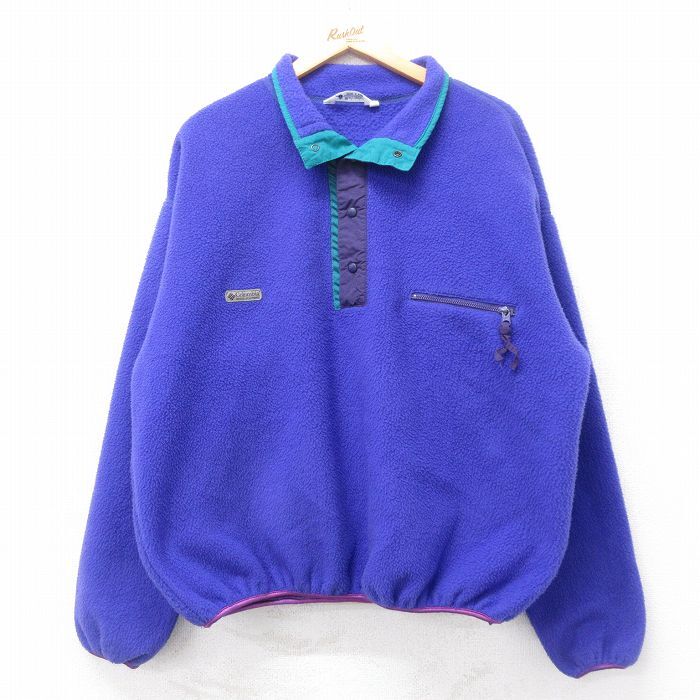 XL/古着 コロンビア 長袖 フリース ジャケット スナップT メンズ 青他 ブルー 25sep03 中古 アウター拍卖