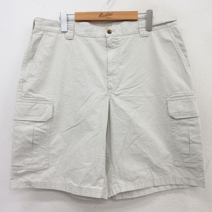 W36/古着 エルエルビーン LLBEAN ショート カーゴ パンツ ショーツ メンズ 00s コットン 薄ベージュ系 カーキ 25sep03 中古 ボトムス 短パ拍卖