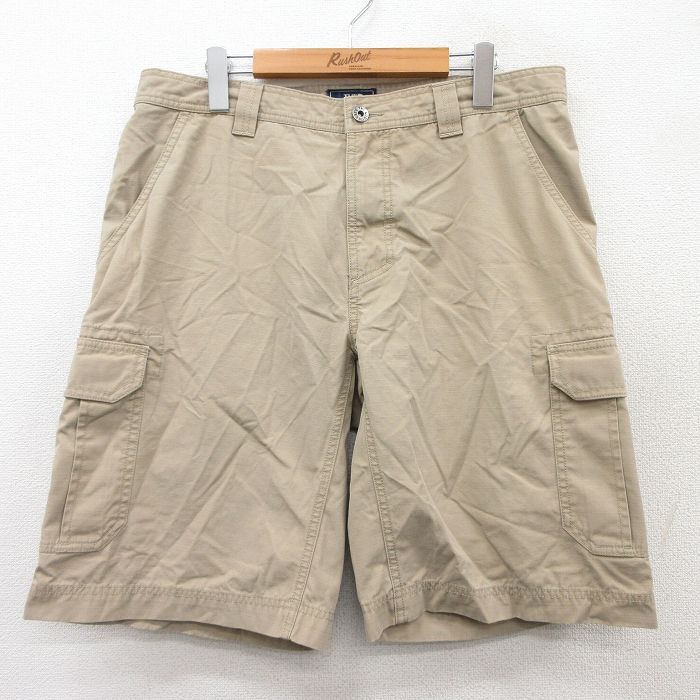 W36/古着 ノースフェイス ショート カーゴ パンツ ショーツ メンズ リップストップ ベージュ カーキ 25sep02 中古 ボトムス 短パン ショー拍卖