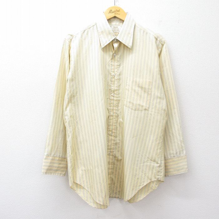 L/古着 アロー 長袖 シャツ メンズ 80s 黄他 イエロー ストライプ 25sep01 中古 トップス拍卖