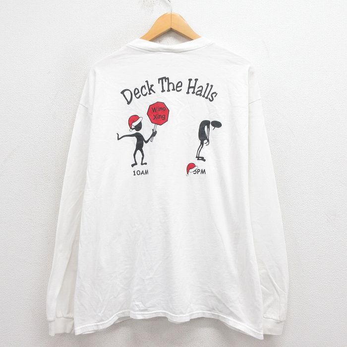 XL/古着 長袖 ビンテージ Tシャツ メンズ 00s Deck 大きいサイズ コットン クルーネック 白 ホワイト 25aug30 中古拍卖