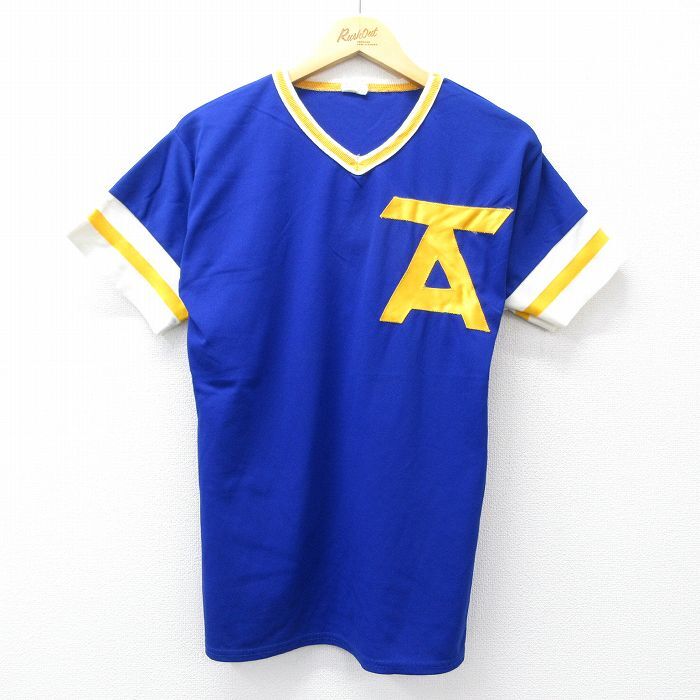 M/古着 エンパイア 半袖 ビンテージ Tシャツ メンズ 80s 17 Vネック 青他 ブルー 25aug30 中古拍卖