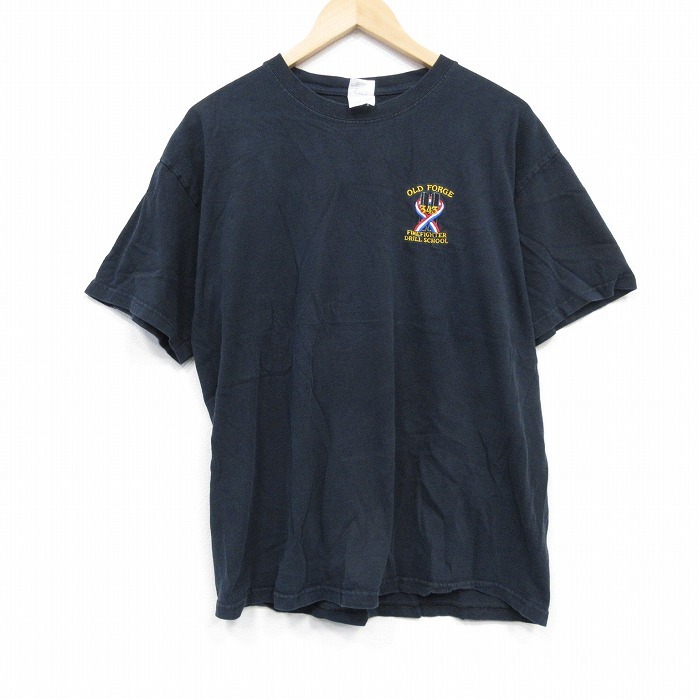 XL/古着 半袖 ビンテージ Tシャツ メンズ 00s OLD コットン クルーネック 黒 ブラック 25sep03 中古拍卖