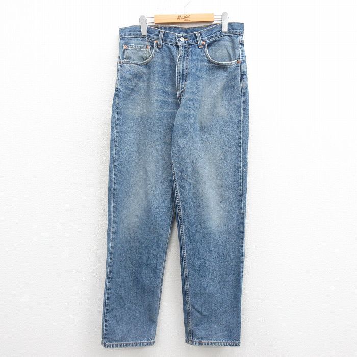 W34/古着 ジーンズ Levis リーバイス 550 メンズ 00s テーパード コットン 紺 ネイビー デニム 25sep05 中古 ボトムス ジーパン Gパン ロン拍卖