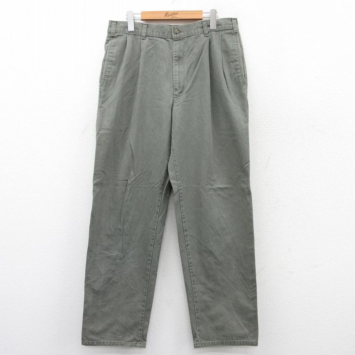 W34/古着 ドッカーズ パンツ メンズ 90s コットン グレー系 25sep09 中古 ボトムス ロング拍卖