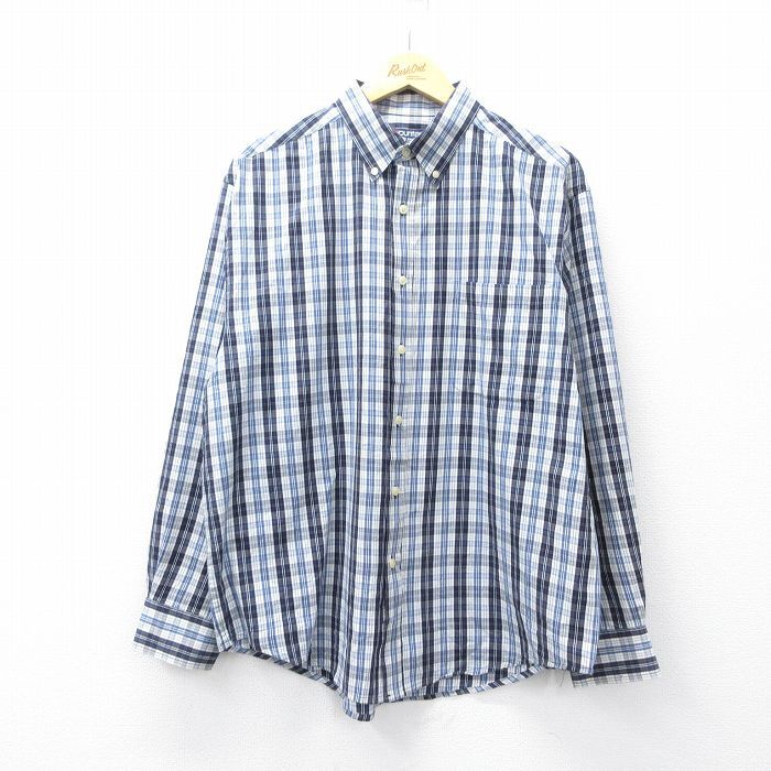 XL/古着 ピューリタン 長袖 シャツ メンズ 00s ボタンダウン 紺他 ネイビー チェック 25sep08 中古 トップス拍卖
