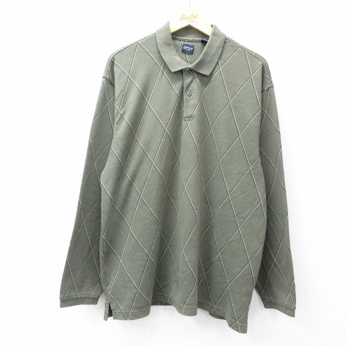 XL/古着 アロー 長袖 ポロ シャツ メンズ 緑他 グリーン 25sep11 中古 トップス拍卖
