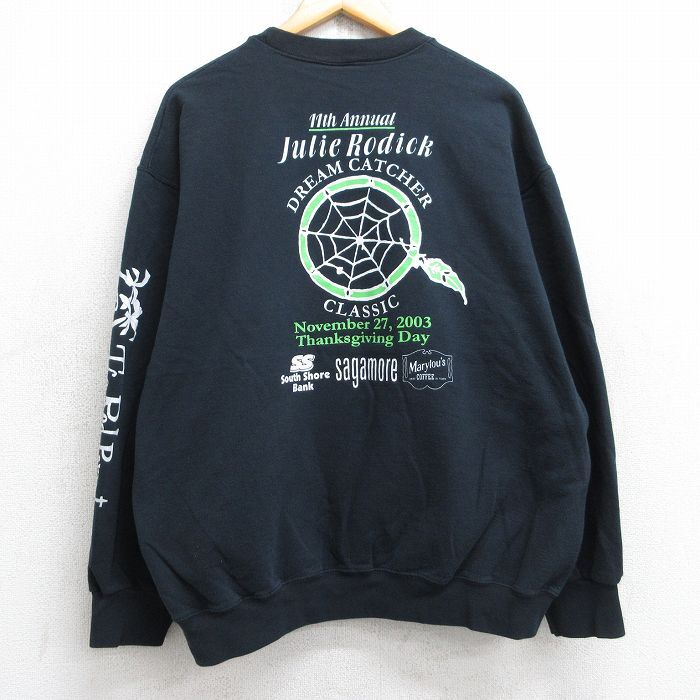 XL/古着 フルーツオブザルーム 長袖 スウェット メンズ 00s ドリームキャッチャー JulleRodick クルーネック 黒 ブラック spe 25sep05 中古拍卖