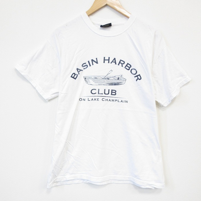 L/古着 MVスポーツ 半袖 Tシャツ メンズ カヌー コットン クルーネック 白 ホワイト 25sep05 中古拍卖