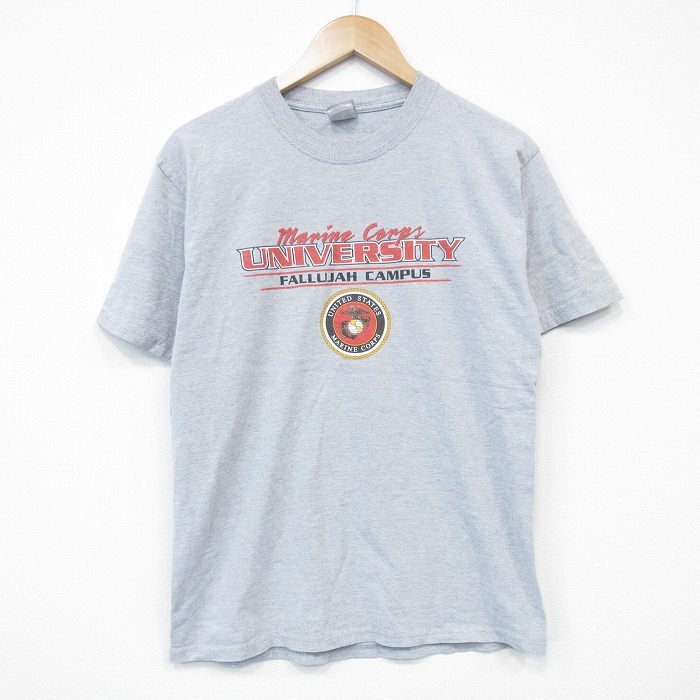 M/古着 ヘインズ 半袖 ビンテージ Tシャツ メンズ 00s USMC クルーネック グレー 霜降り 25sep05 中古拍卖