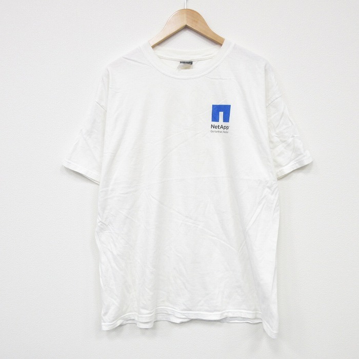 XL/古着 ヘインズ 半袖 ビンテージ Tシャツ メンズ 00s NetApp クルーネック 白 ホワイト 25sep10 中古拍卖