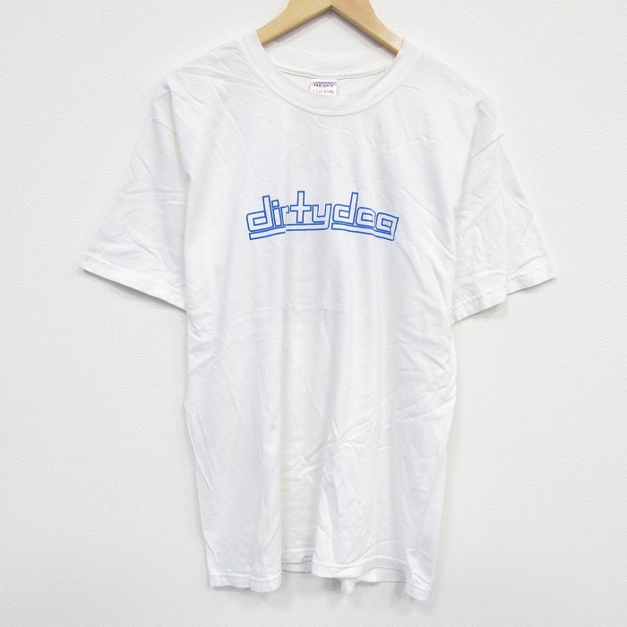 L/古着 半袖 ビンテージ Tシャツ メンズ 00s dirtydog コットン クルーネック 白 ホワイト 25sep11 中古拍卖
