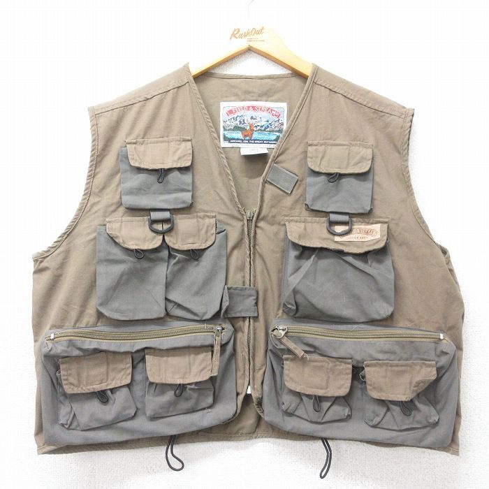 XL/古着 フィッシング ベスト メンズ 90s 濃ベージュ他 カーキ 25mar06 中古 アウター拍卖