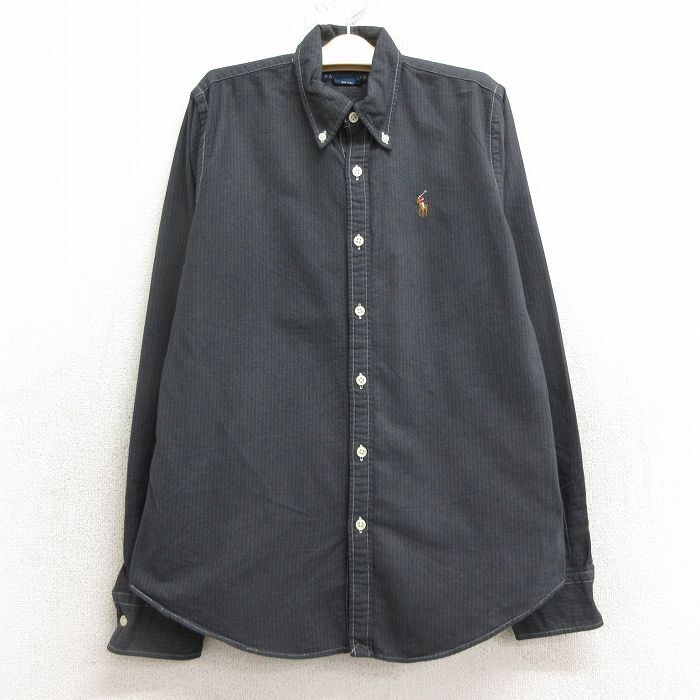 古着 ラルフローレン 長袖 ブランド シャツ キッズ ボーイズ 子供服 90s ワンポイントロゴ オックスフォード コットン ボタ拍卖
