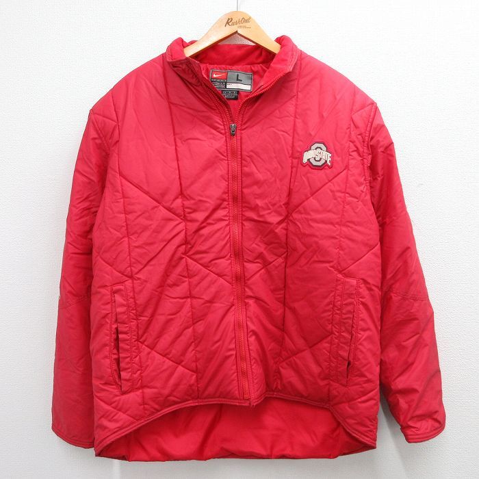XL/古着 ナイキ NIKE 長袖 ナイロン ジャケット メンズ 00s オハイオ 赤 レッド 23nov02 中古 アウター拍卖