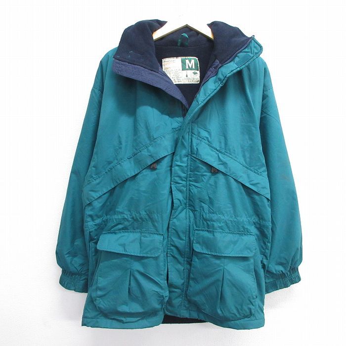 M/古着 Wear Guard 長袖 ナイロン ジャケット メンズ 00s 青緑 内側フリース 24dec26 中古 アウター拍卖