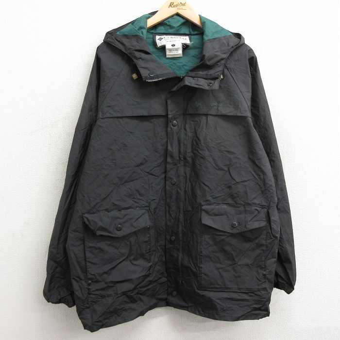 L/古着 コロンビア 長袖 ジャケット マウンテン パーカー メンズ 00s ワンポイントロゴ ラグラン 黒 ブラック 24jan16 中古拍卖