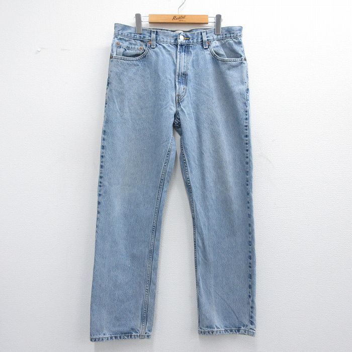 W36/古着 ジーンズ Levis リーバイス 505 メンズ コットン 薄紺 ネイビー デニム 25may16 中古 ボトムス ジーパン Gパン ロ拍卖
