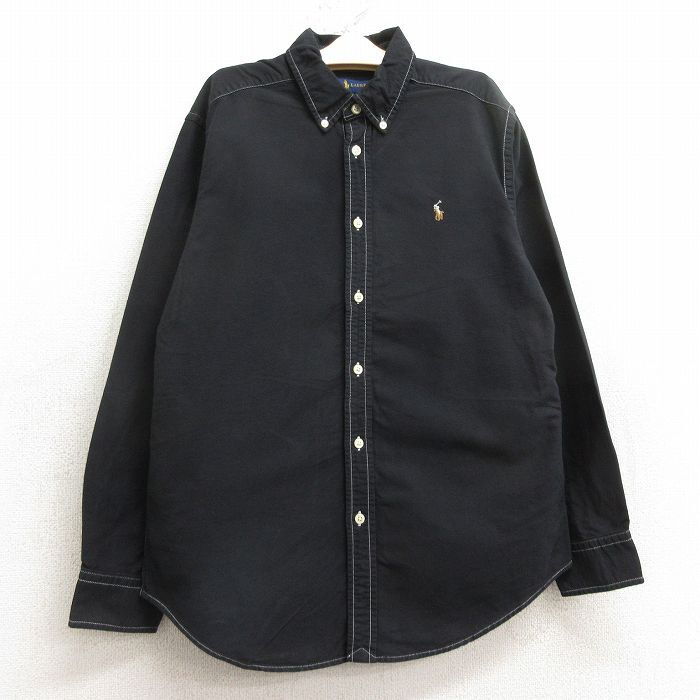 古着 ラルフローレン 長袖 ブランド シャツ キッズ ボーイズ 子供服 ワンポイントロゴ オックスフォード コットン ボタンダ拍卖