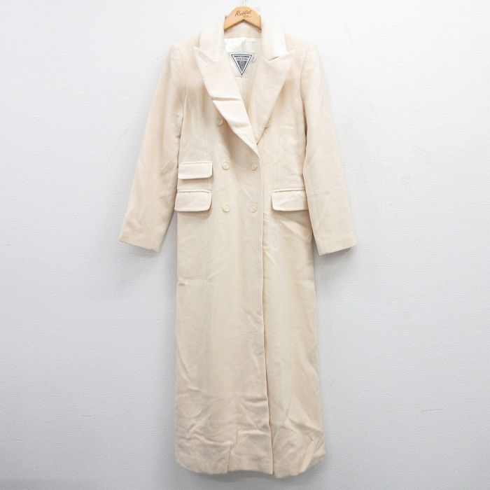 古着 長袖 ウール コート レディース 90s ロング丈 生成り 25jan15 中古 アウター拍卖
