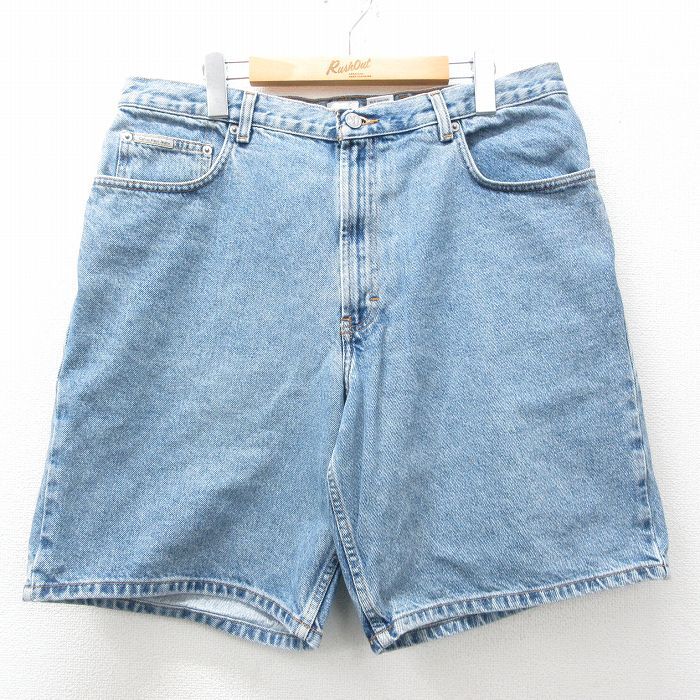 W36/古着 カルバンクライン ショート パンツ ショーツ メンズ 00s 紺 ネイビー デニム 25apr19 中古 ボトムス 短パン ショー拍卖