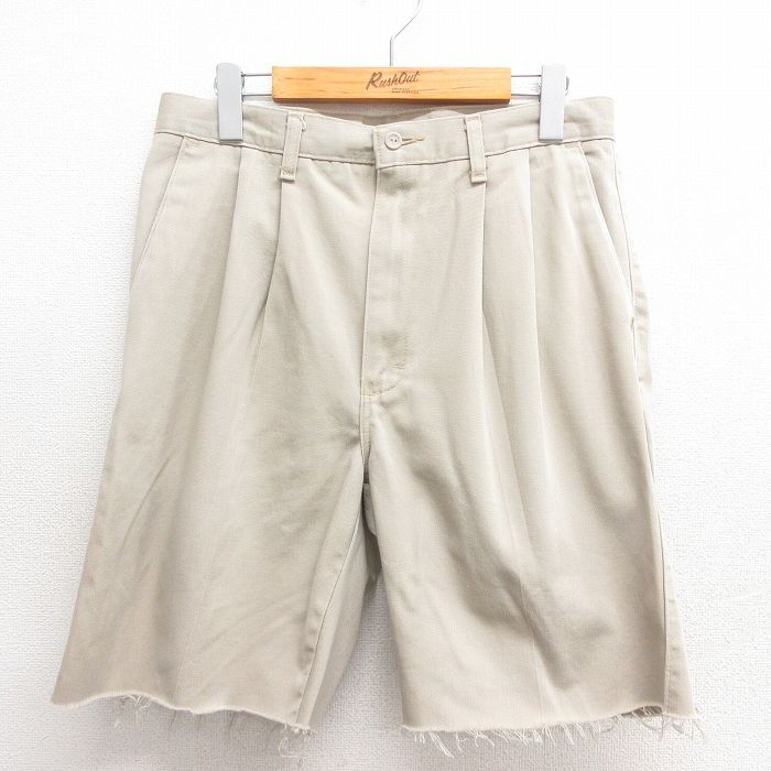 W31/古着 ラングラー ショート パンツ ショーツ メンズ コットン ベージュ カーキ 25may26 中古 ボトムス 短パン ショーパン拍卖