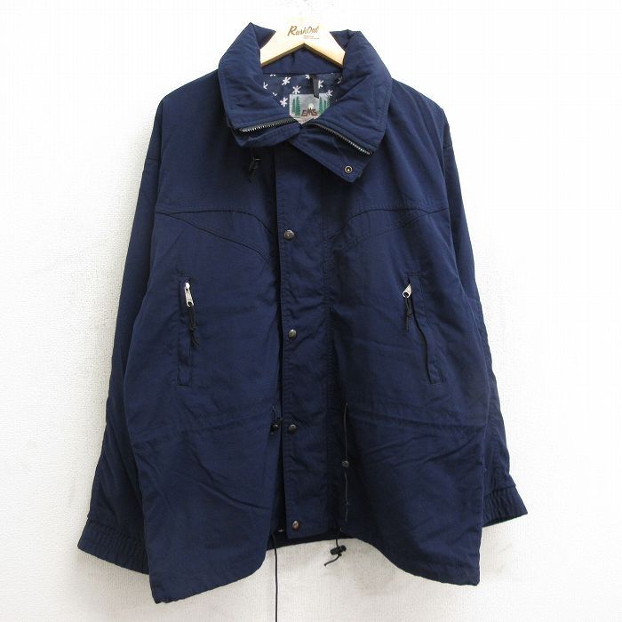 L/古着 長袖 ナイロン ジャケット メンズ 90s 紺 ネイビー 24oct04 中古 アウター拍卖