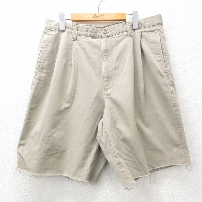 W36/古着 エディーバウアー ショート チノ パンツ ショーツ チノパン メンズ 00s コットン ベージュ カーキ spe 25apr25 中拍卖