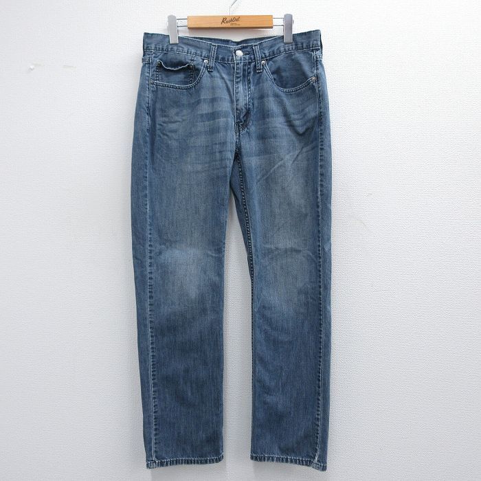 W34/古着 リーバイス Levis 514 ジーンズ メンズ ヒゲ コットン 紺 ネイビー デニム 25apr19 中古 ボトムス ジーパン Gパン拍卖