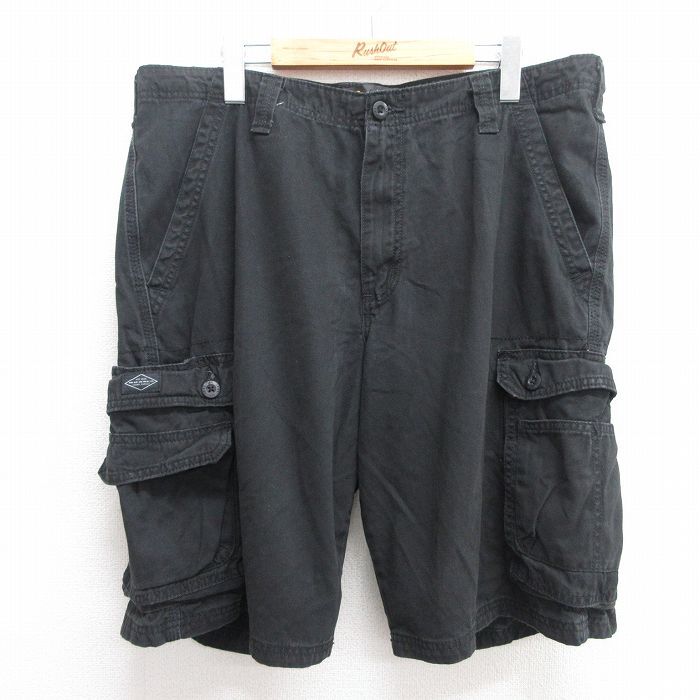 W36/古着 リー Lee ショート カーゴ パンツ ショーツ メンズ コットン 黒 ブラック 25may30 中古 ボトムス 短パン ショーパ拍卖