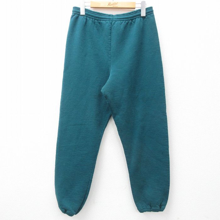 W30/古着 Chic スウェット パンツ メンズ 90s 無地 青緑 25mar06 中古 ボトムス ロング拍卖