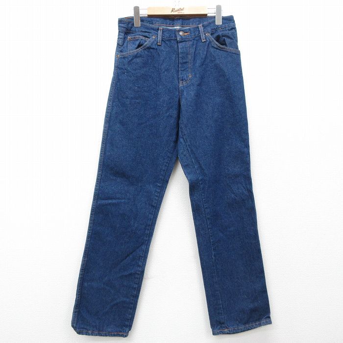 W32/古着 ディッキーズ Dickies ジーンズ メンズ コットン 濃紺 ネイビー デニム 25mar18 中古 ボトムス ジーパン Gパン ロ拍卖