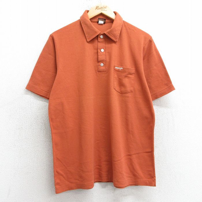 XL/古着 ラングラー 半袖 ポロ シャツ メンズ 90s ワンポイントロゴ オレンジ系 25apr17 中古 トップス拍卖