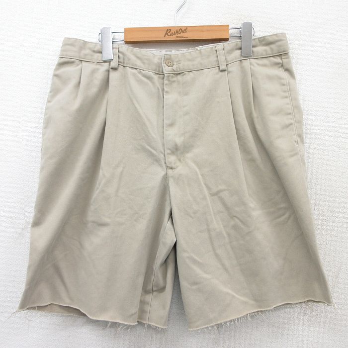 W36/古着 エディーバウアー ショート チノ パンツ チノパン ショーツ メンズ 00s コットン 薄ベージュ カーキ spe 25apr04拍卖