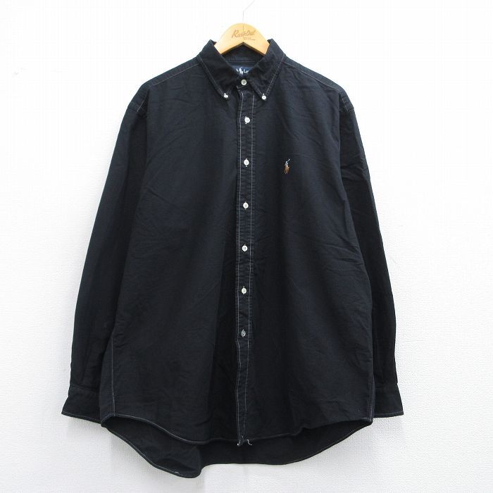 XL/古着 ラルフローレン 長袖 ブランド シャツ メンズ 90s ワンポイントロゴ YARMOUTH オックスフォード 大きいサイズ コッ拍卖