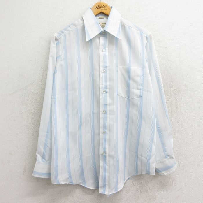 L/古着 バンヒューセン 長袖 シャツ メンズ 80s 白他 ホワイト ストライプ 24jan19 中古 トップス拍卖