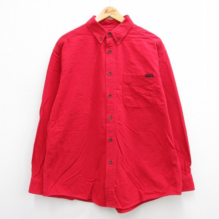 XL/古着 ウールリッチ 長袖 ヘビー フランネル シャツ メンズ 大きいサイズ ボタンダウン 赤 レッド 23oct14 中古 トップス拍卖