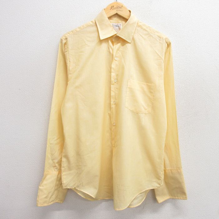 L/古着 ペニーズ タウンクラフト 長袖 シャツ メンズ 80s 黄 イエロー 25mar28 中古 トップス拍卖